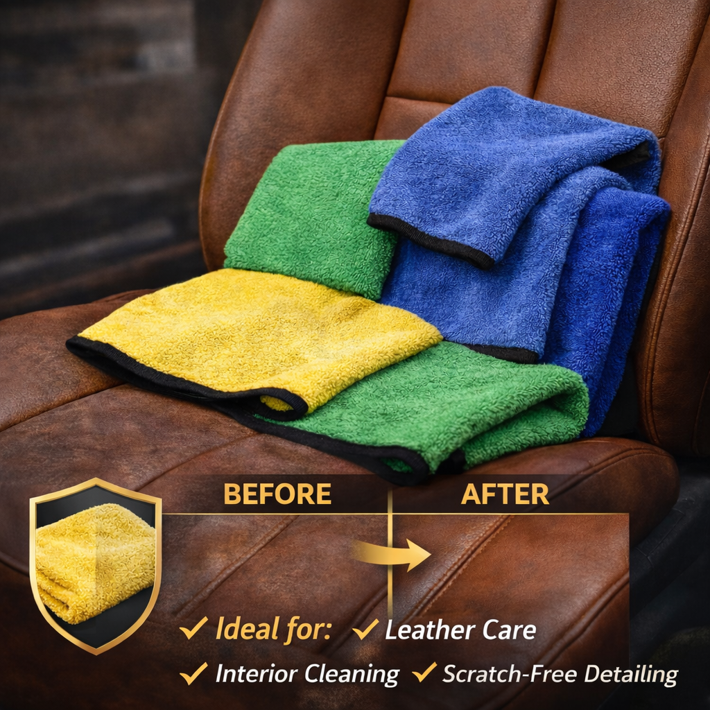 Dual-Sided Microfiber Car Cleaning Towel